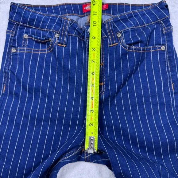 Dickies Women's High Rise Blue Striped Jeans - Size 5/27 - Picture 9 of 10